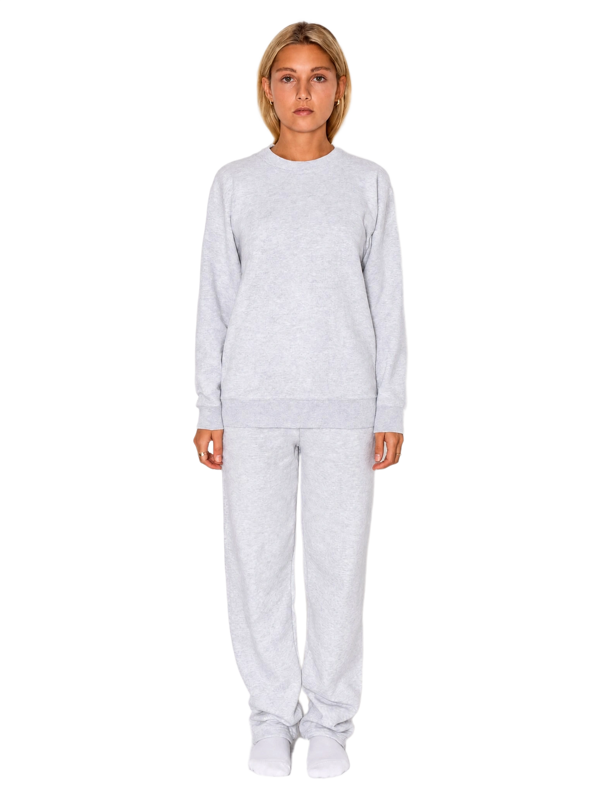 Joggingsæt med crewneck i grå