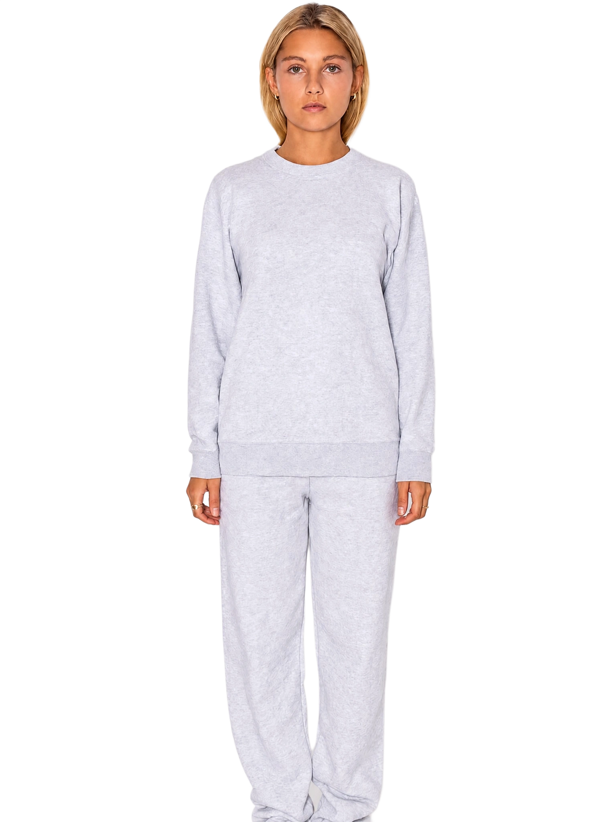 Joggingsæt med crewneck i grå