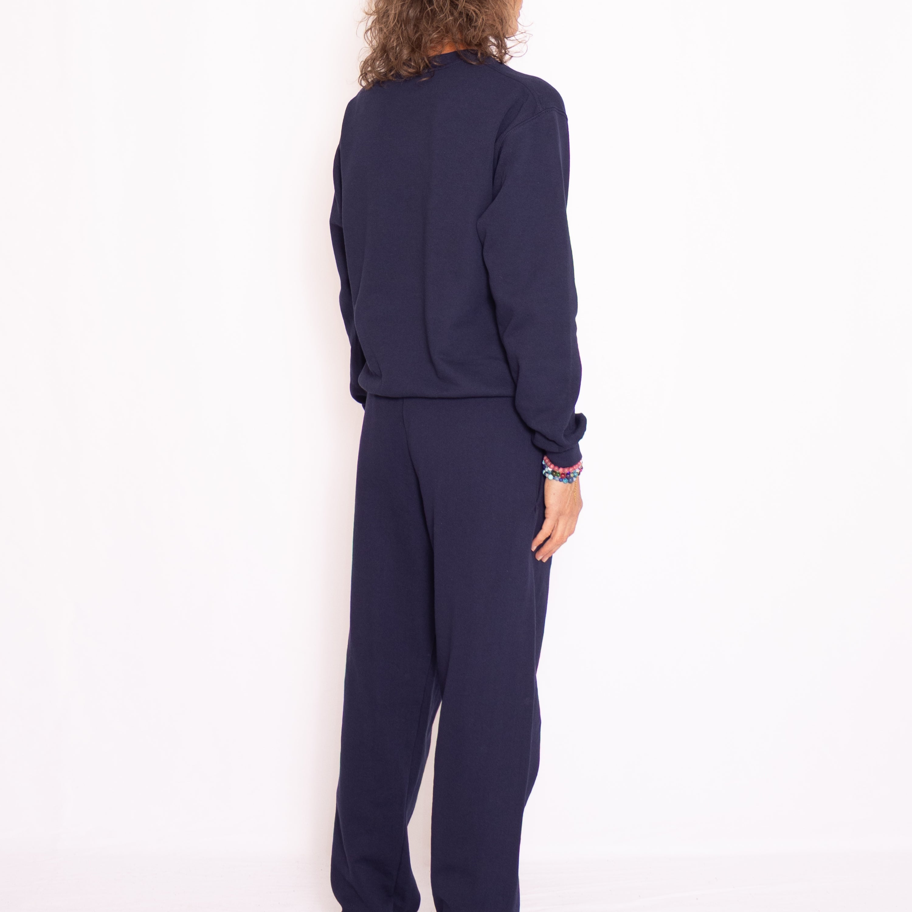 Joggingsæt med crewneck i mørkeblå