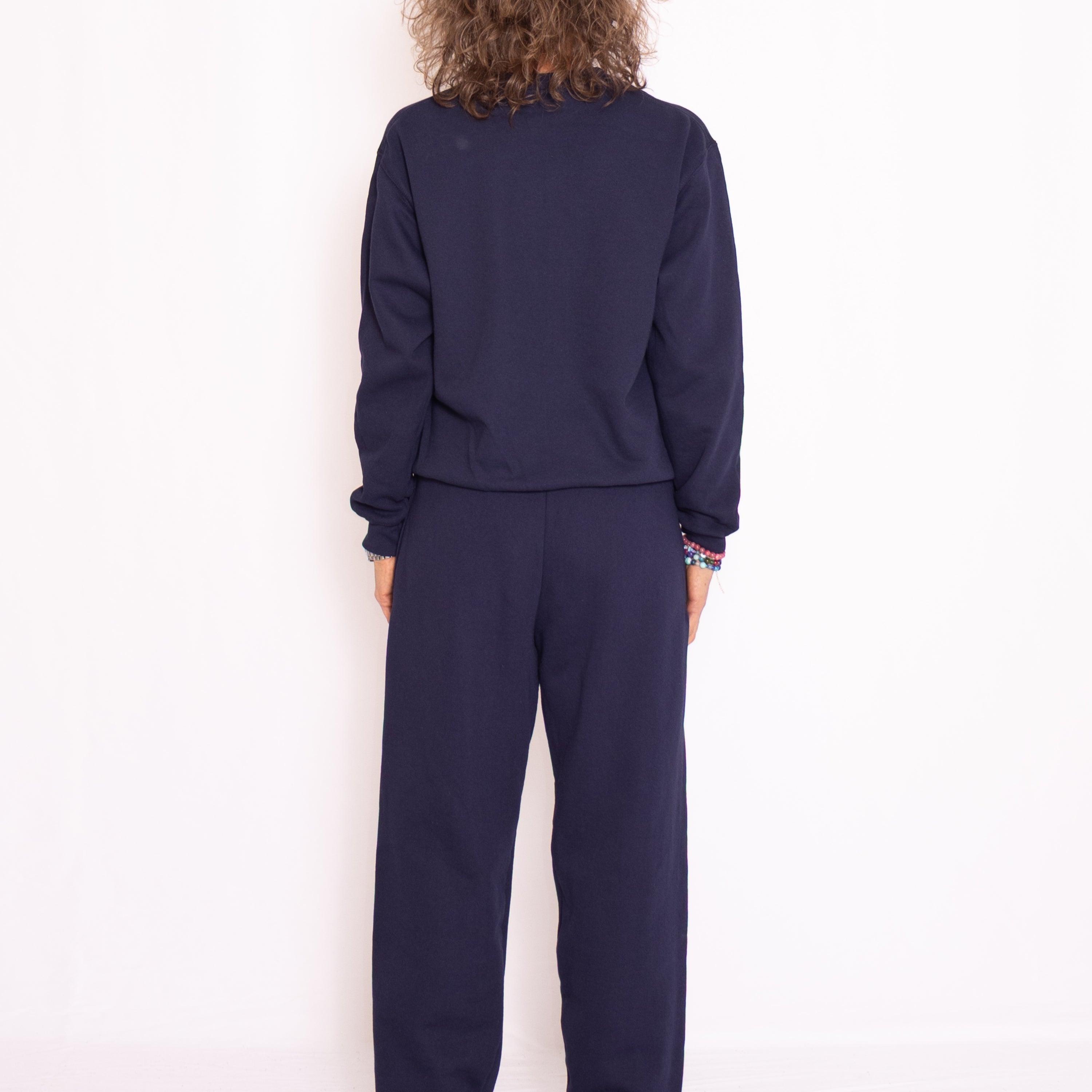 Joggingsæt med crewneck i mørkeblå
