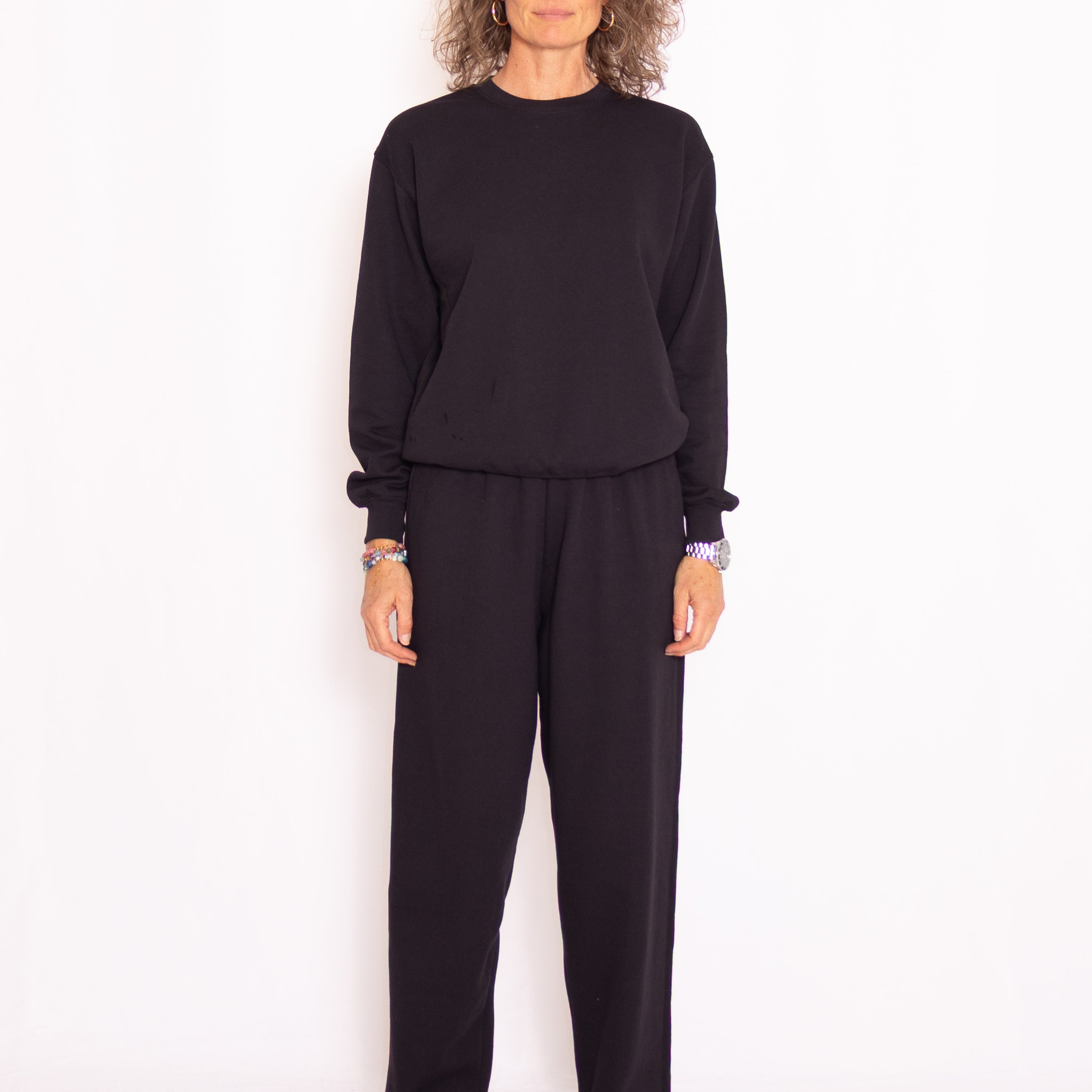 Joggingsæt med crewneck i sort