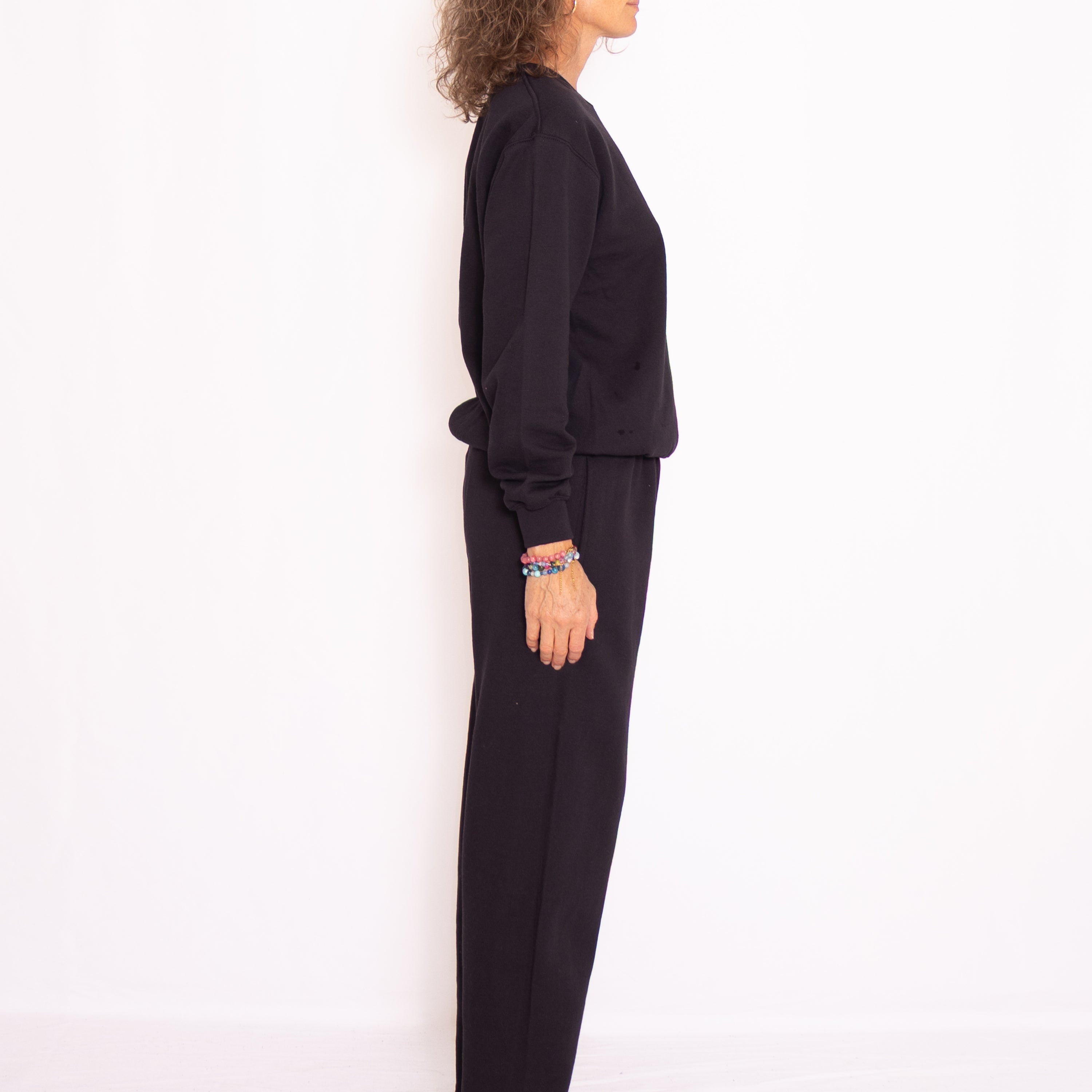 Joggingsæt med crewneck i sort