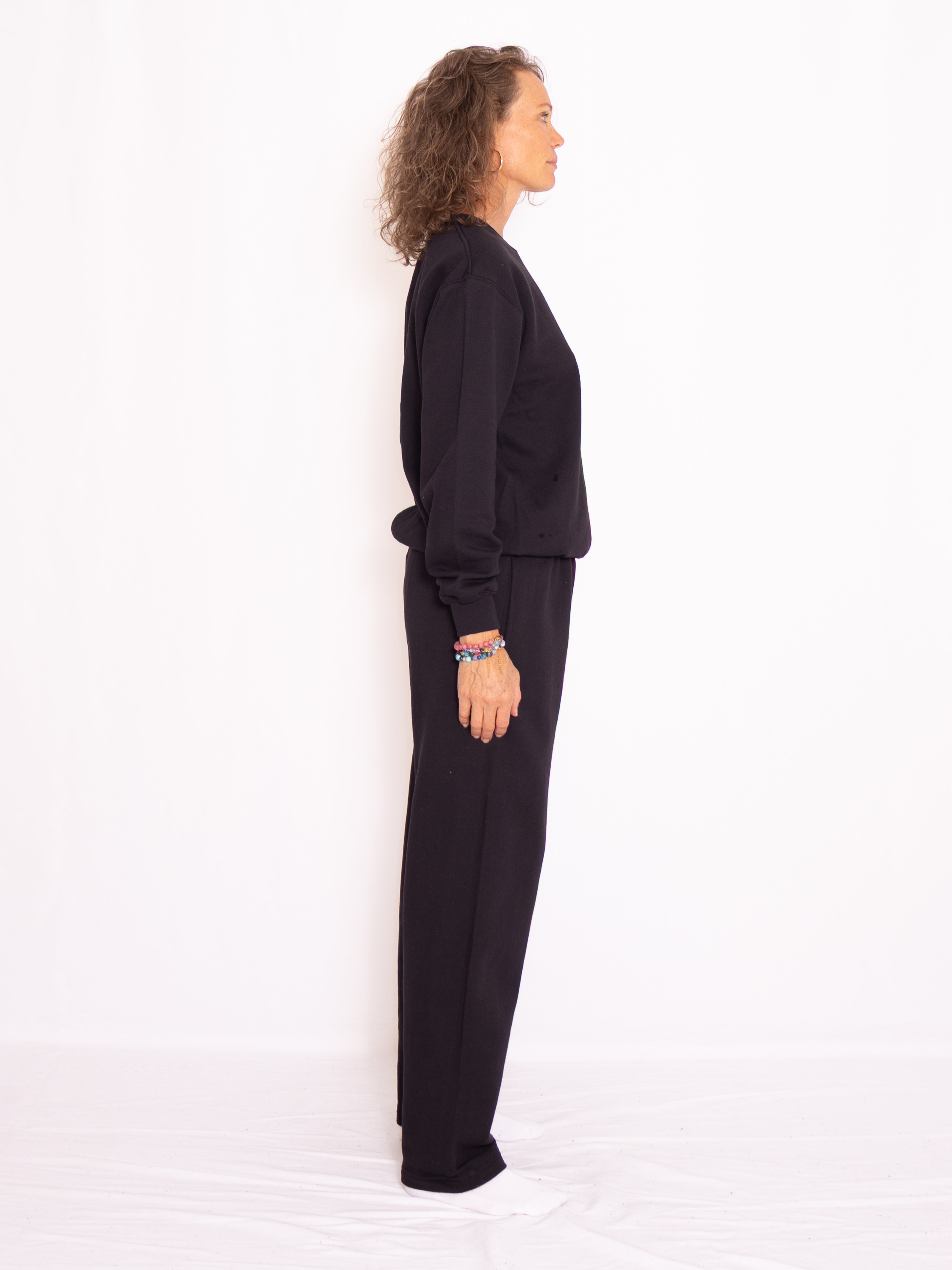 Joggingsæt med crewneck i sort