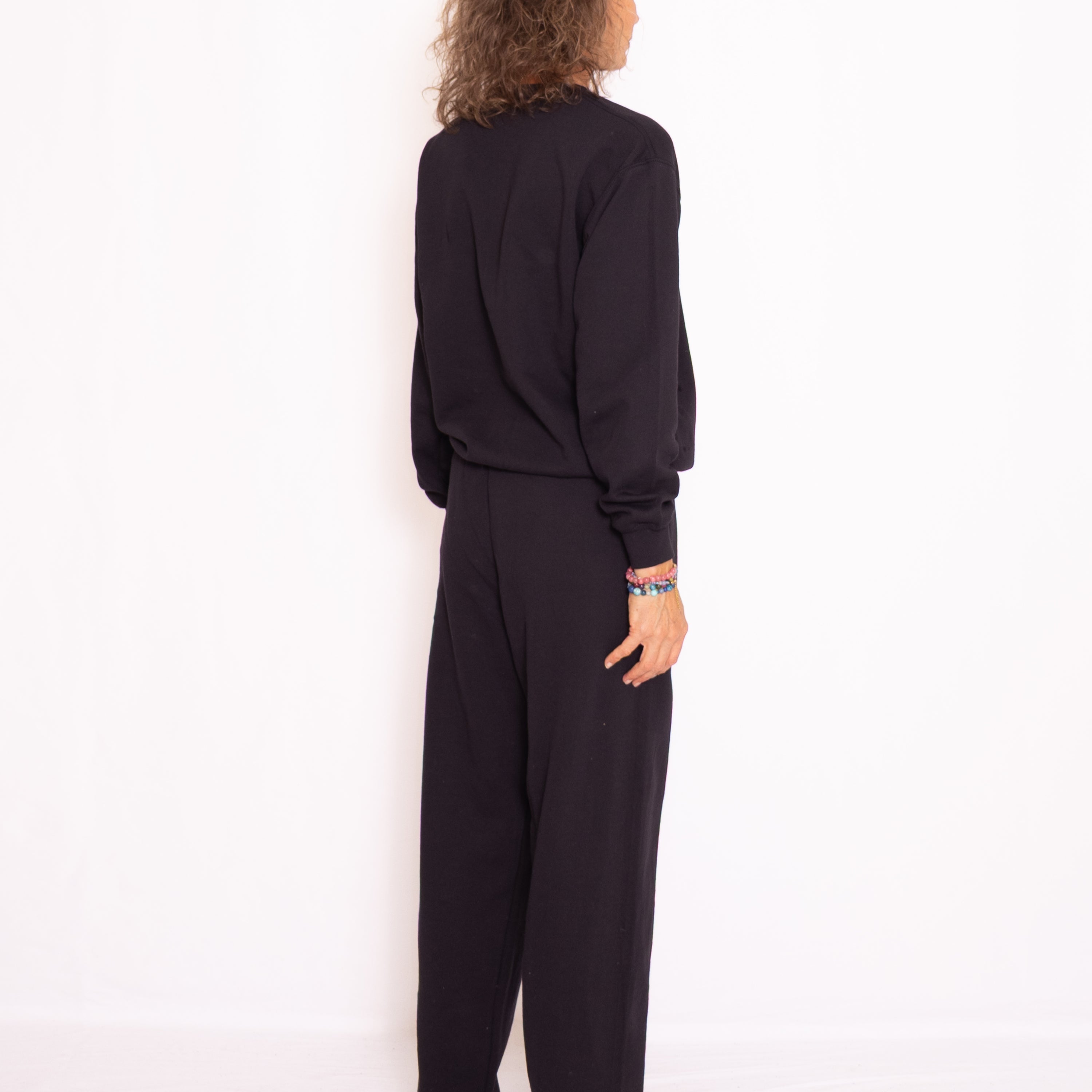 Joggingsæt med crewneck i sort