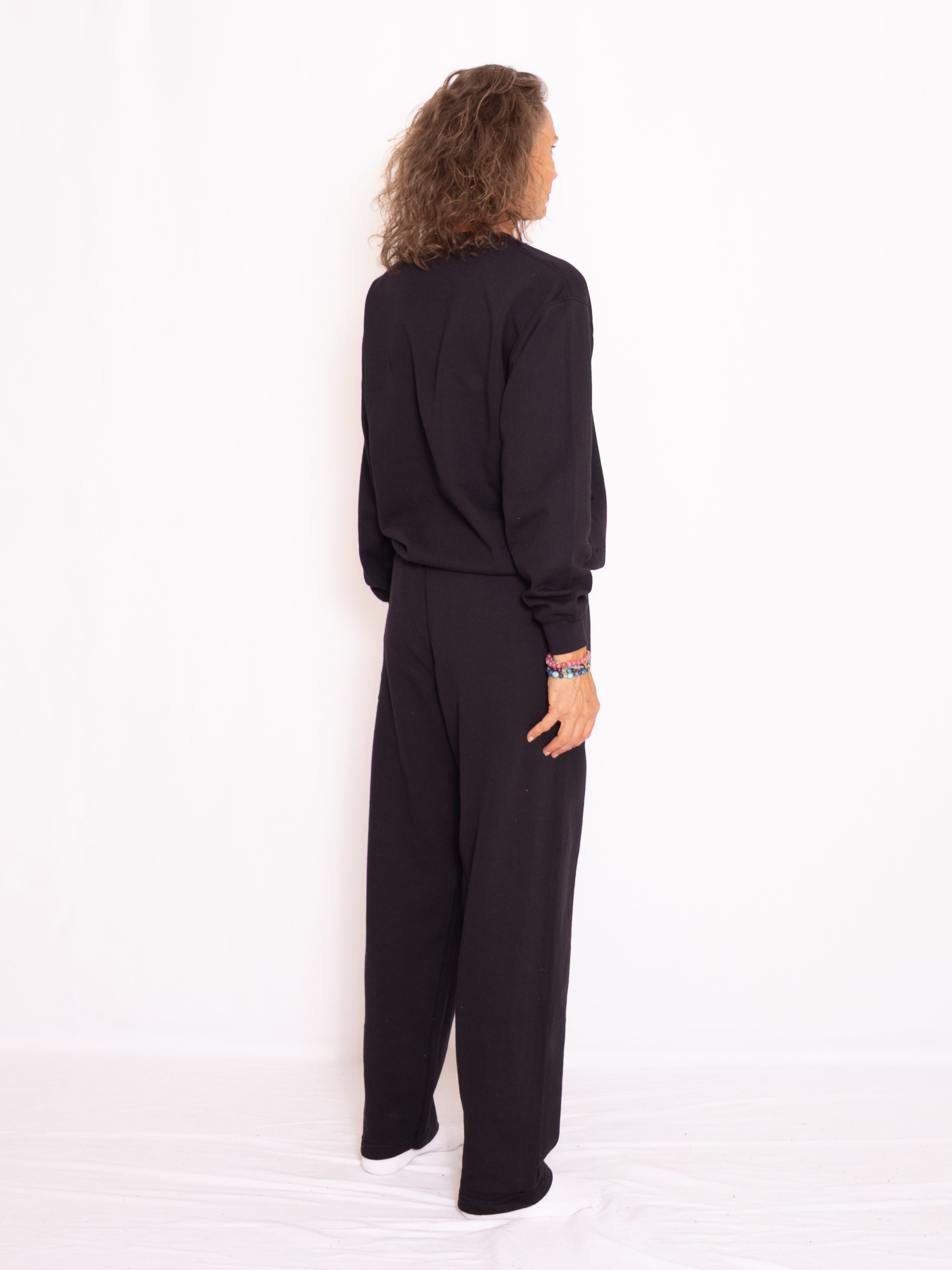 Joggingsæt med crewneck i sort