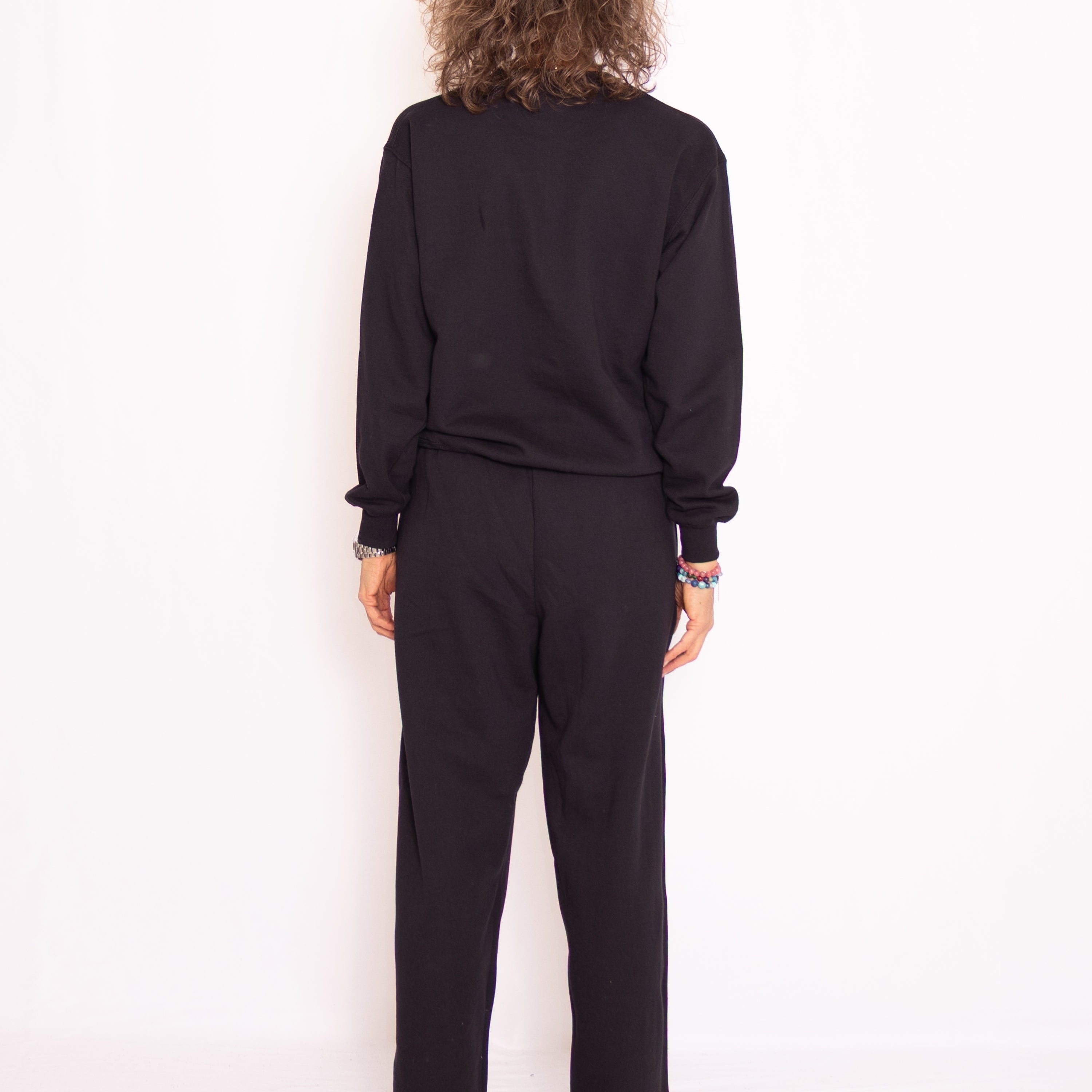 Joggingsæt med crewneck i sort