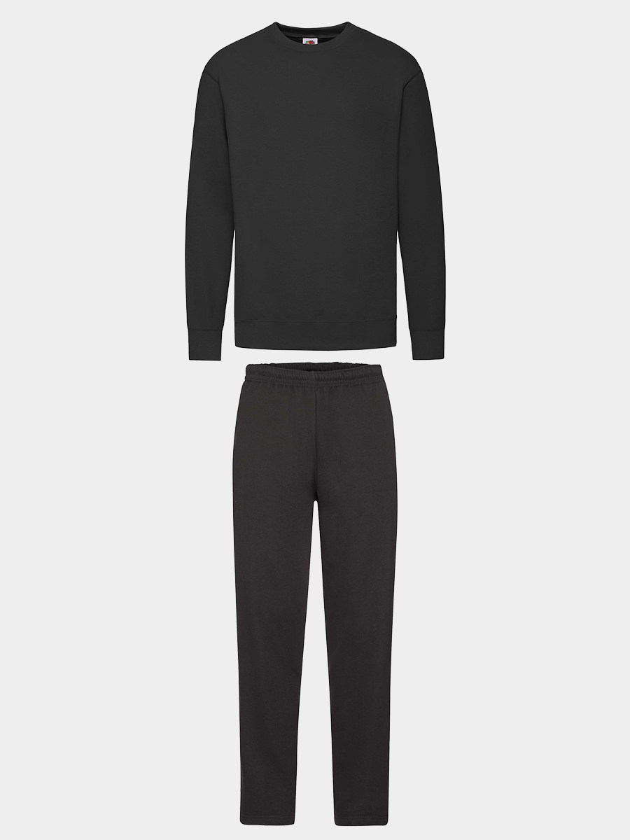 Joggingsæt med crewneck i sort